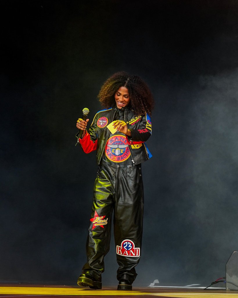 Sydney Colson Karl Kani outfit at Fever Fest 2025